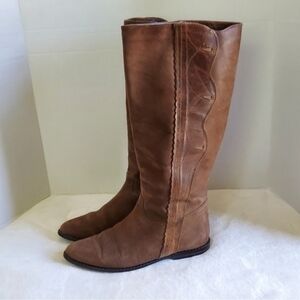 Vintage Zodiac Brown Knee High Distressed Boots‎